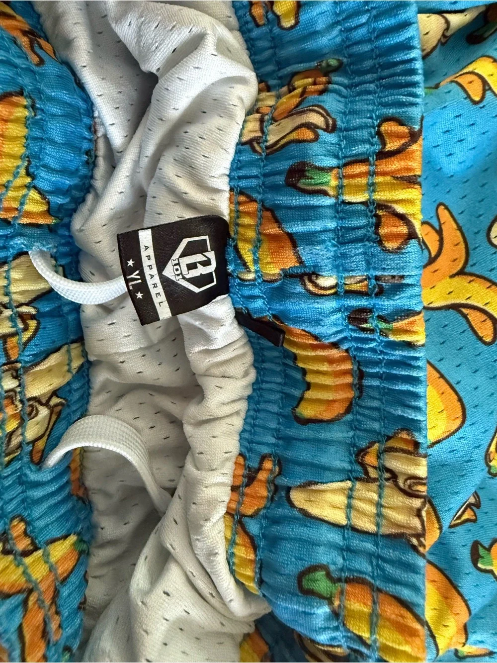 Kids Blue Banana-Print Active Shorts
